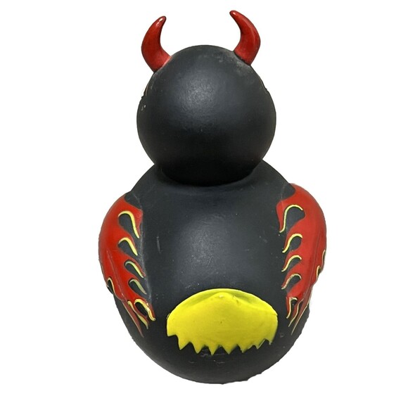 Hot Rod Rubber Duck Evil Ducky Toy Flame Vintage 2000 Devil Duckie Accoutrements - Picture 3 of 5
